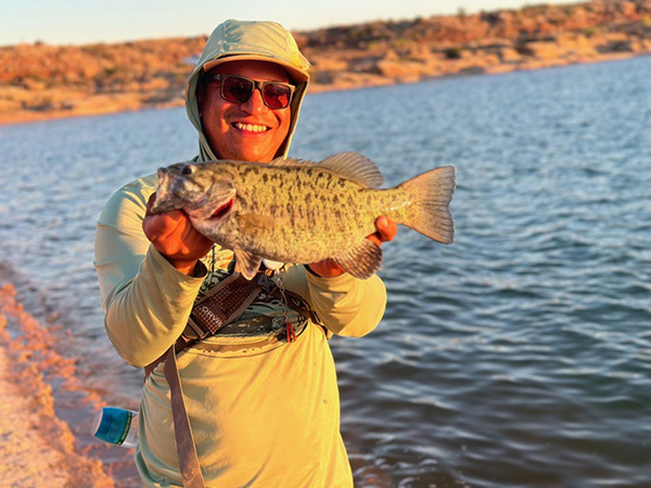 Ute Lake: Brandon Alarid of Española caught a 3-pound smallmouth bass using a green, curly-tail grub on April 29.